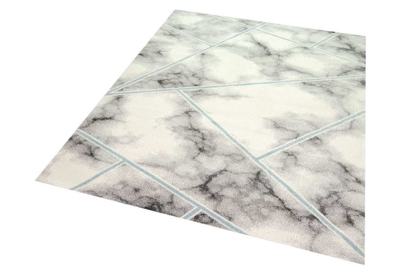 Carpetia Teppich Teppich Marmor Design Wohnzimmer Flur blau grau creme - pflegeleicht, rechteckig, Höhe: 9 mm Bild 5