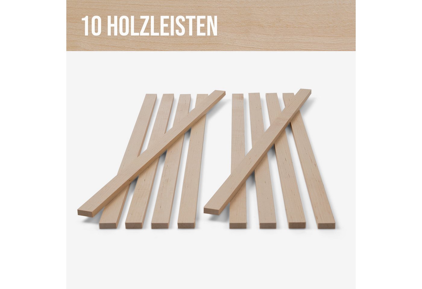 Woodsellers Kantholz 10er-Set Holzleisten - Birke gehobelt - 8 x 20 x 50 0mm, (10 Packung 10-tlg), Woodsellers - 10er-Set Holzleiste - Birke gehobelt - 8x20x500 mm Bild 4