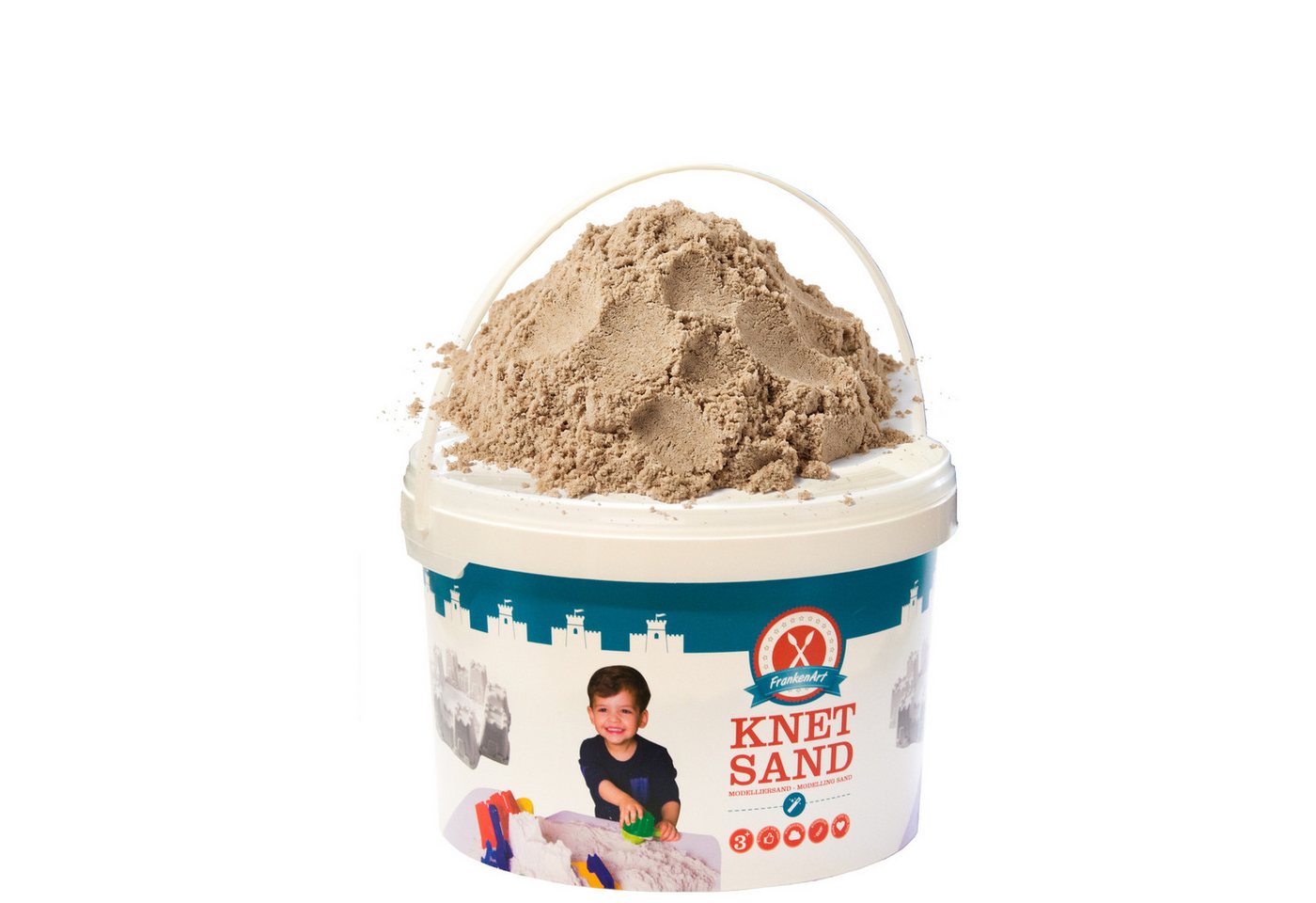 frankenart Knetsand 2,5 kg Eimer – kinetischer Spielsand, formbar wie Knete, ab 3 Jahren (1-tlg), Im wiederverschließbaren Eimer – trocknet nicht aus Bild 3