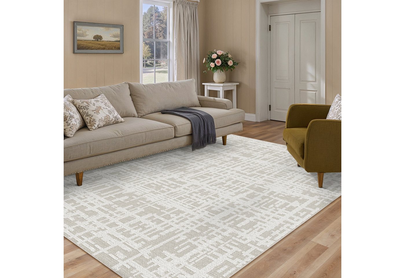 PURECOZY Teppich moderner Kurzflor Teppich, weich & kuschelig für diverse Innenräume, Rechteckig, Höhe: 5 mm, waschbar, rutschfest, 120x180, 160x230, 200x300, 300x400 cm