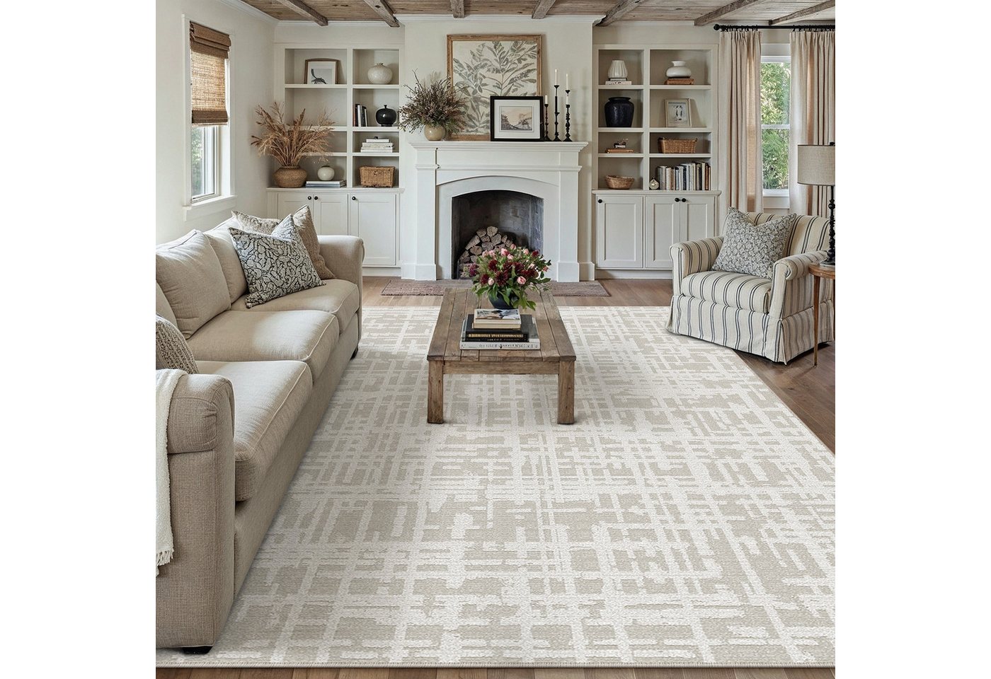 PURECOZY Teppich moderner Kurzflor Teppich, weich & kuschelig für diverse Innenräume, Rechteckig, Höhe: 5 mm, waschbar, rutschfest, 120x180, 160x230, 200x300, 300x400 cm Bild 3