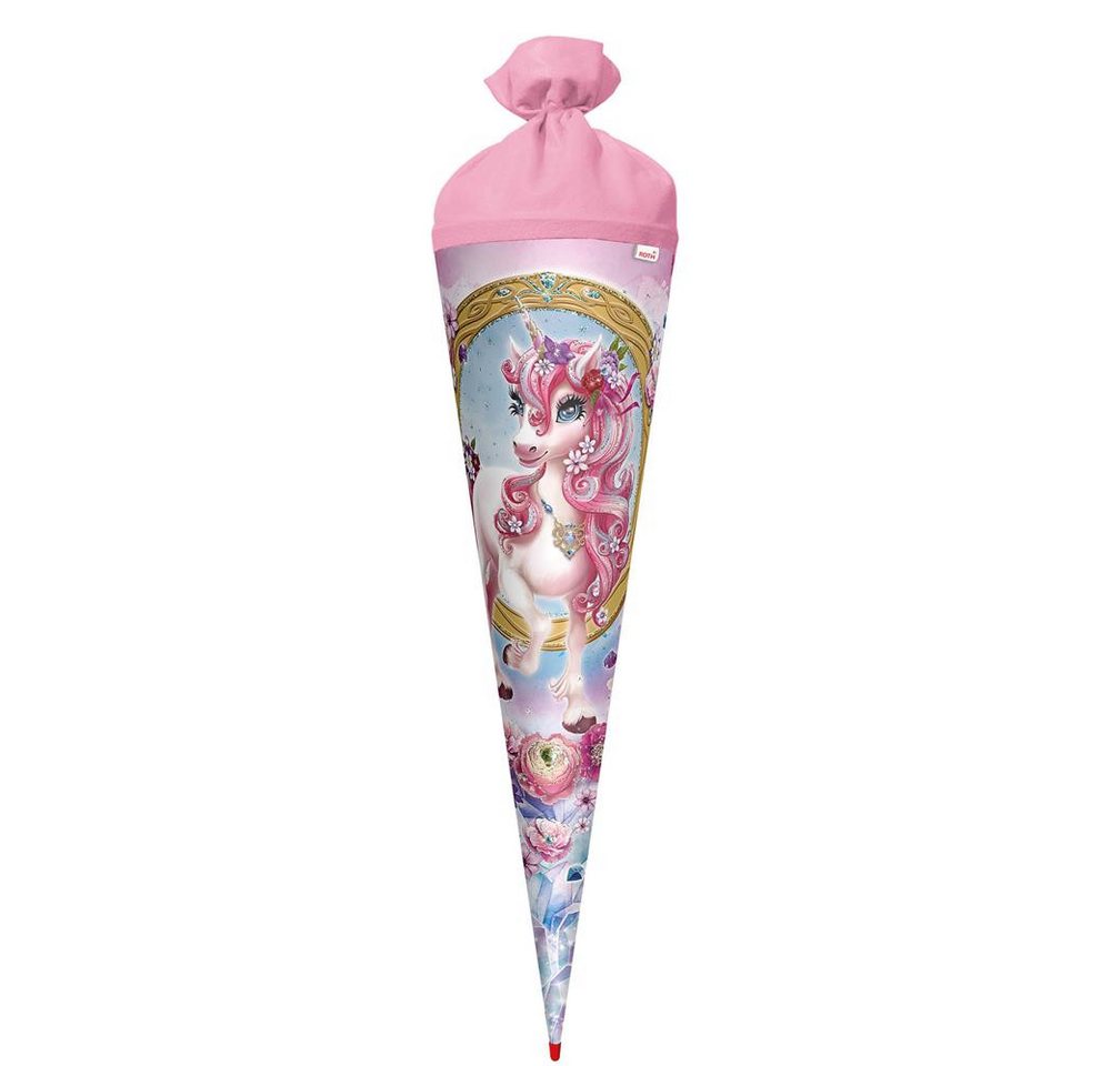 Roth Schultüte Einhorn Beauty mit Glittereffekt, 70cm, rund, mit Rot(h)-Spitze und rosafarbigem Filz Bild 3