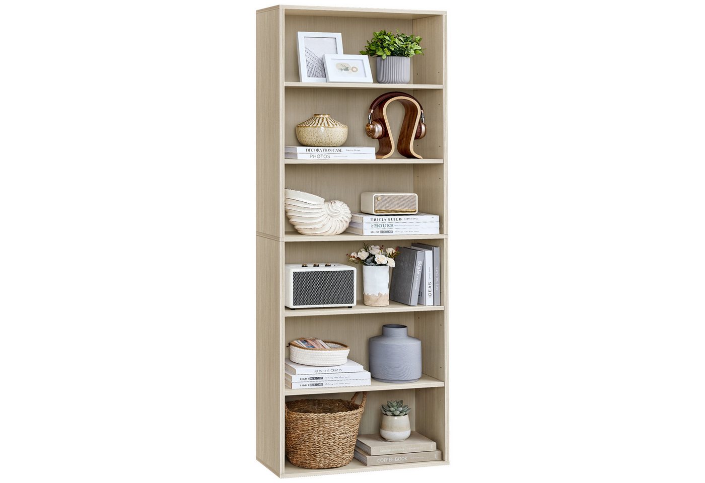 VASAGLE Bücherregal 178.5 cm, Standregal mit verstellbaren Ablagen, mit 6 Ebenen, offenes Aufbewahrungsregal, für Wohnzimmer Bild 4