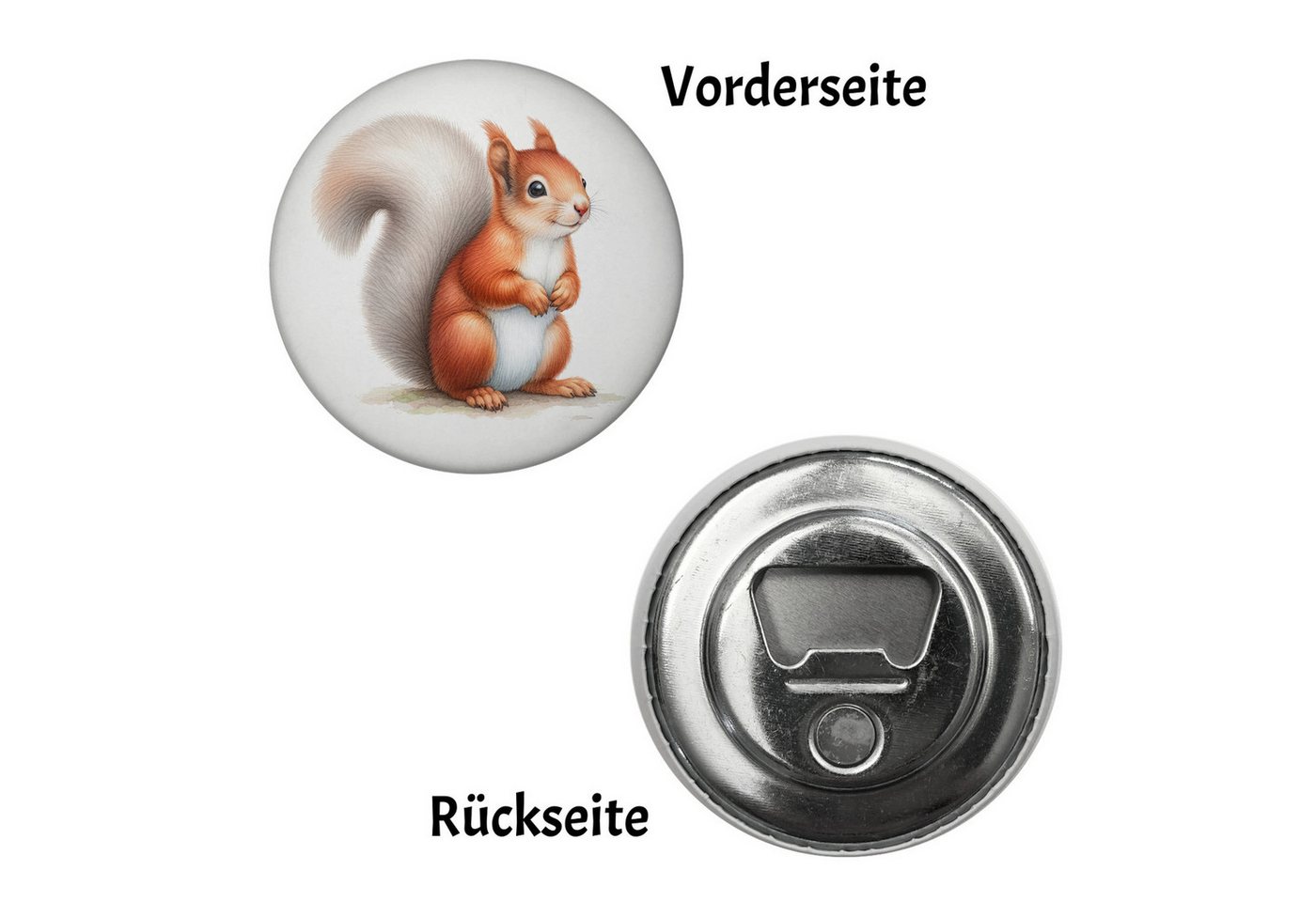 speecheese Magnet goldiges Eichhörnchen Magnet mit Flaschenöffner rund Bild 2