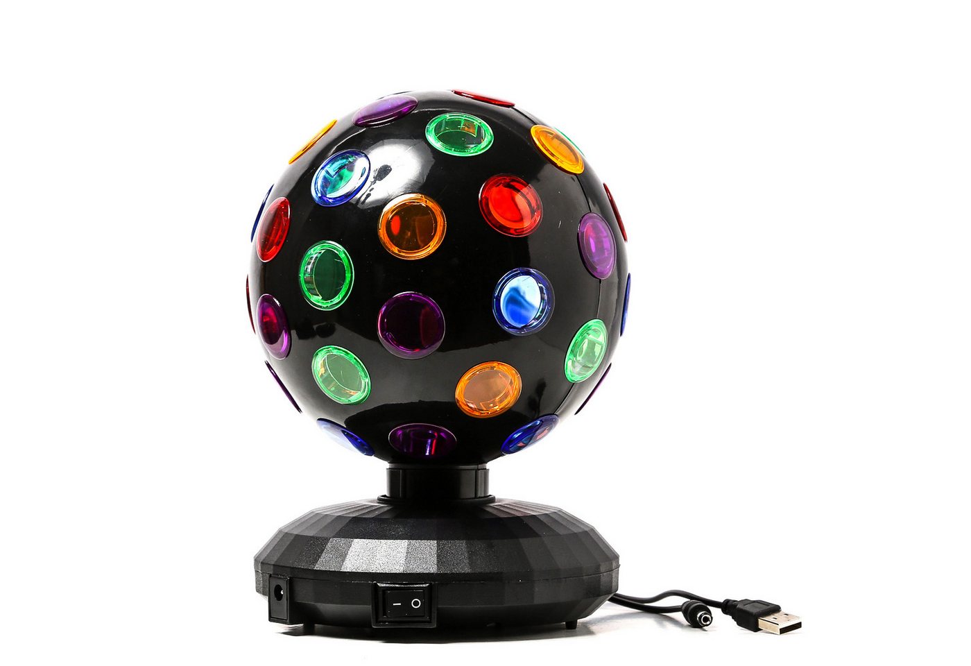 SATISFIRE Discolicht Disco Ball Lichteffekt Kugel Partyeffekt Batterie/USB Strahleneffekt, LED Classic, mehrfarbig / bunt Bild 3