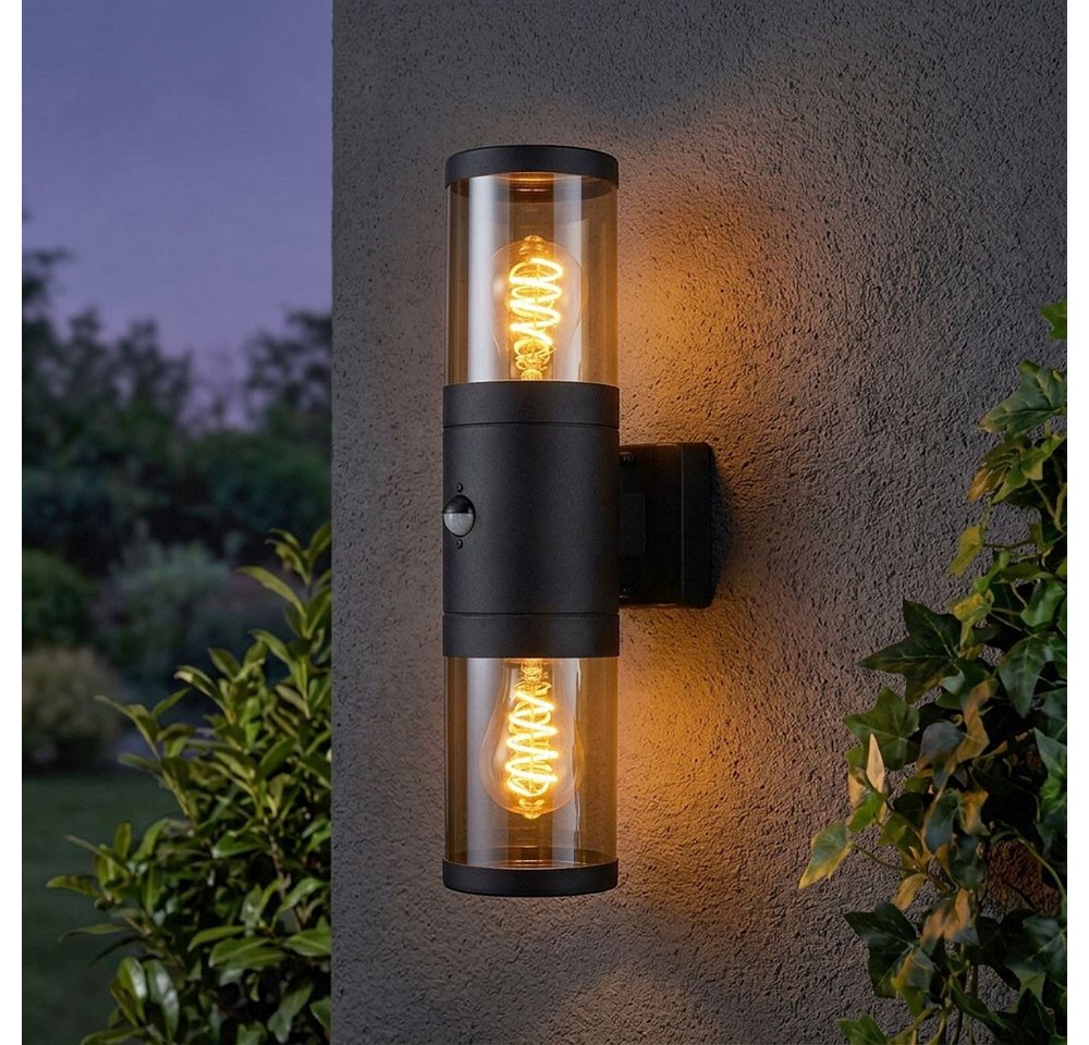 GLOBO LIGHTING LED Außen-Wandleuchte, Leuchtmittel inklusive, Warmweiß, Außenleuchte LED Wandlampe mit Bewegungsmelder Up Down Bild 5