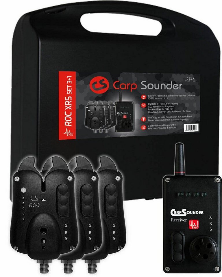 Carp Sounder elektronischer Bissanzeiger Carp Sounder ROC XRS ACC Bissanzeiger-Set 3+1 versch. Farben, (3 Bissanzeigern, 1 Receiver, Transportkoffer) Bild 3
