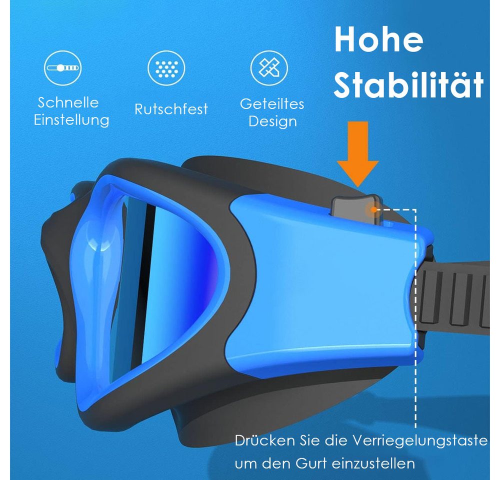 AFKSMILE Schwimmbrille Polarisierte Schwimmbrille für Unisex und Erwachsene und Damen, 100% UV-Schutzbrille, Upgrade Anti-Beschlag-Technologie Bild 2