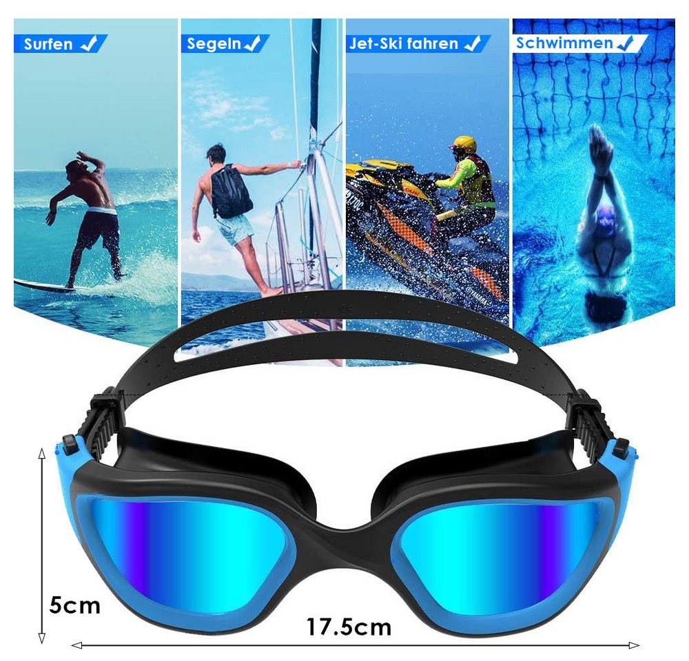 AFKSMILE Schwimmbrille Polarisierte Schwimmbrille für Unisex und Erwachsene und Damen, 100% UV-Schutzbrille, Upgrade Anti-Beschlag-Technologie Bild 4