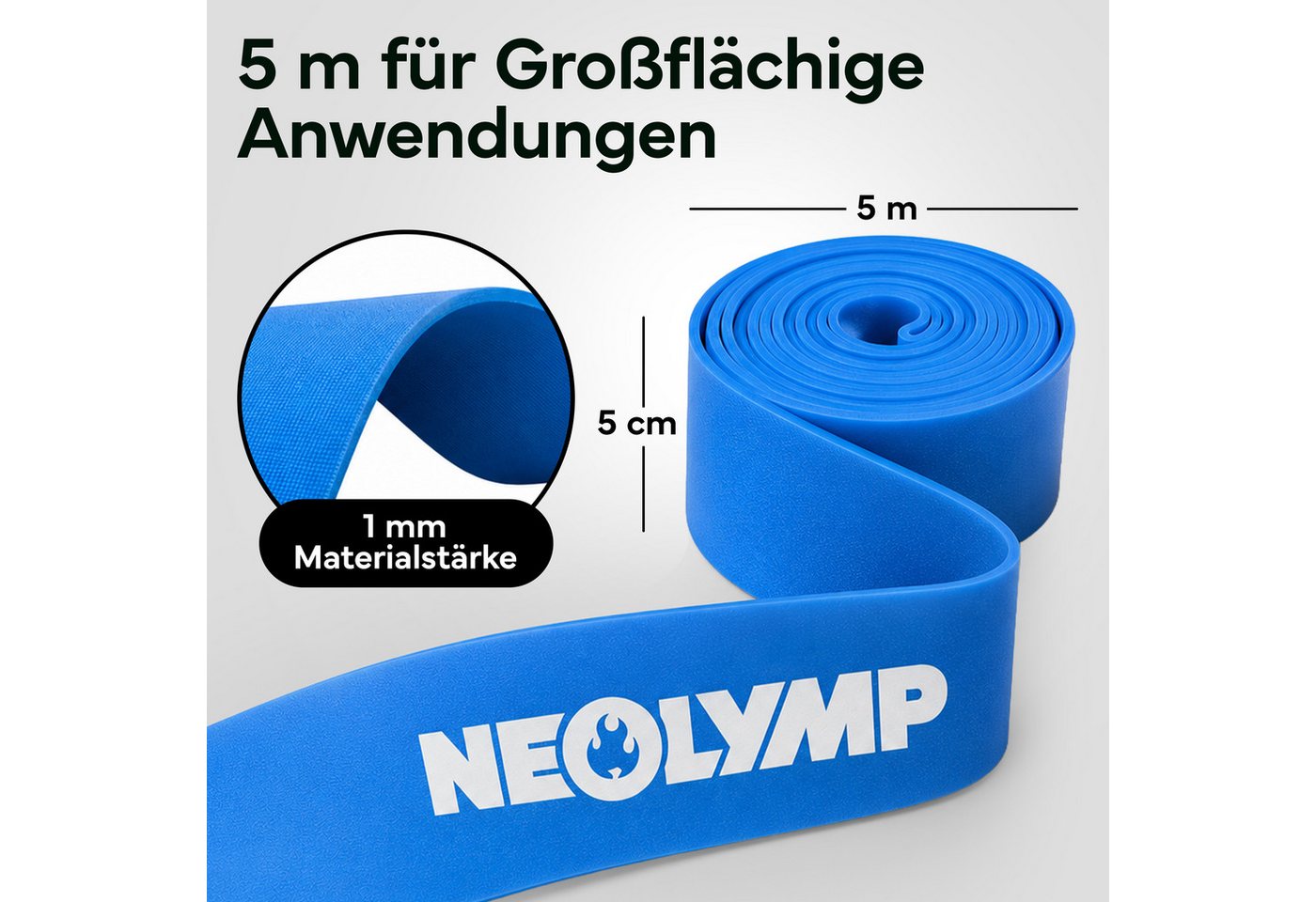 NEOLYMP Flossband für mehr Beweglichkeit, Mobilität & Regeneration - reißfestes TPE, Flossing Band gezielte Kompression für Gelenke & Physiotherapie