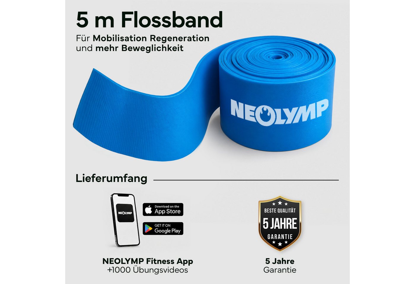 NEOLYMP Flossband für mehr Beweglichkeit, Mobilität & Regeneration - reißfestes TPE, Flossing Band gezielte Kompression für Gelenke & Physiotherapie Bild 4