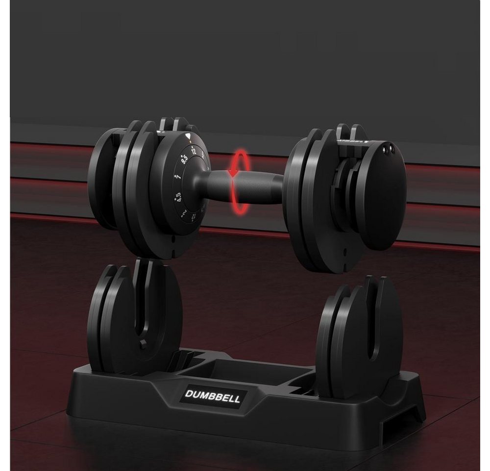 Yaheetech Kurzhantel 5-in-1 Verstellbare Hantel, Mit 5 Gewichtsstufen von 2 bis 12 kg, 1-Sekunde-Schnelleinstellung