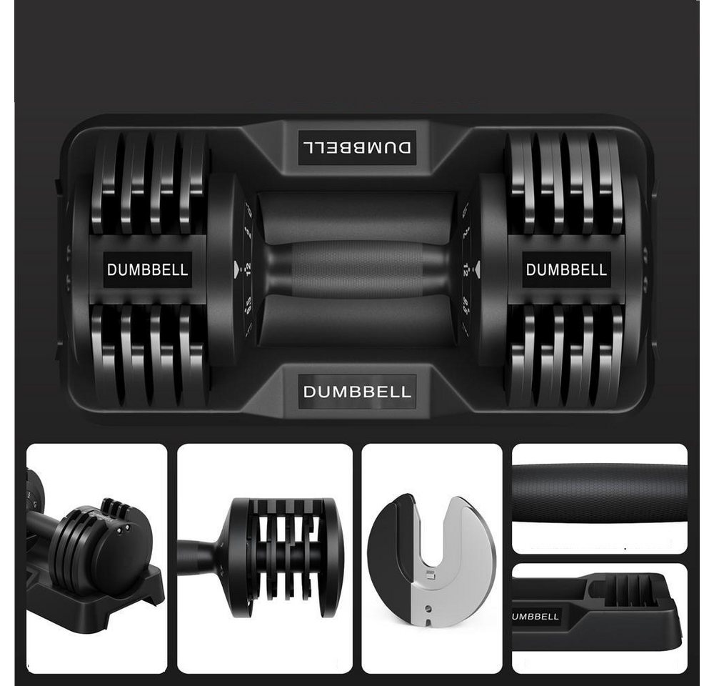 Yaheetech Kurzhantel 5-in-1 Verstellbare Hantel, Mit 5 Gewichtsstufen von 2 bis 12 kg, 1-Sekunde-Schnelleinstellung Bild 4