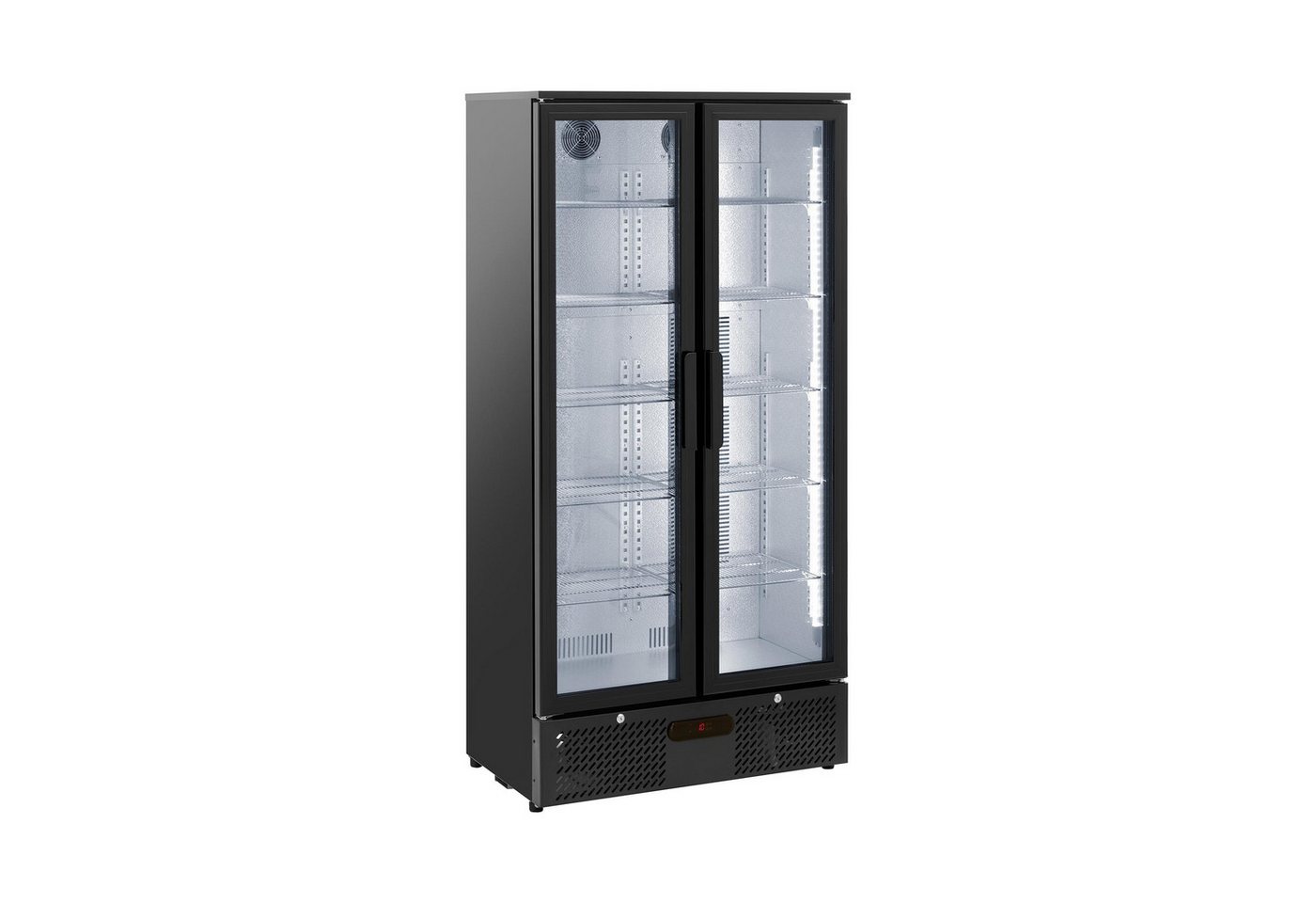 Royal Catering Getränkekühlschrank RC-BC004, 180 cm hoch, 90.5 cm breit, 458 L Kühlschrank für Getränke mit Glastür LED-Beleuchtung schwarz Bild 2