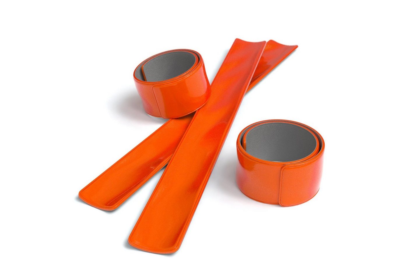 EAZY CASE Fahrradreflektor 6er Set Schnapp-Leuchtarmbänder, Jogging Reflektoren Schnapparmband Neon Laufband reflektierend Orange Bild 3