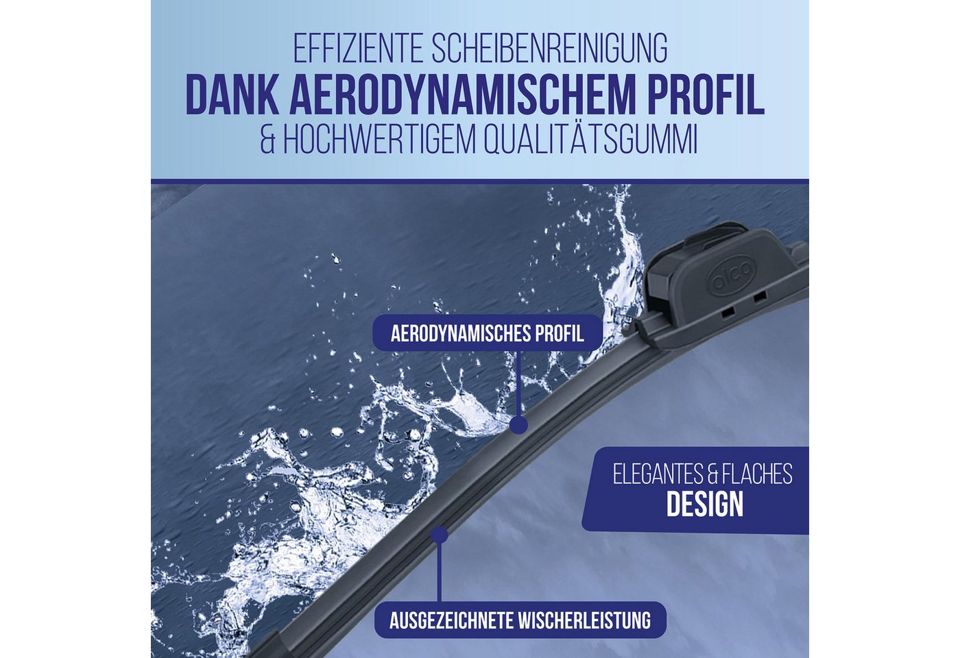 alca Scheibenwischblätter passend für KIA OPTIMA, 03.2012 - 12.2015, Frontscheibe, (Packung, 2-St., Scheibenwischer), mit Nano Graphit Beschichtung Bild 2