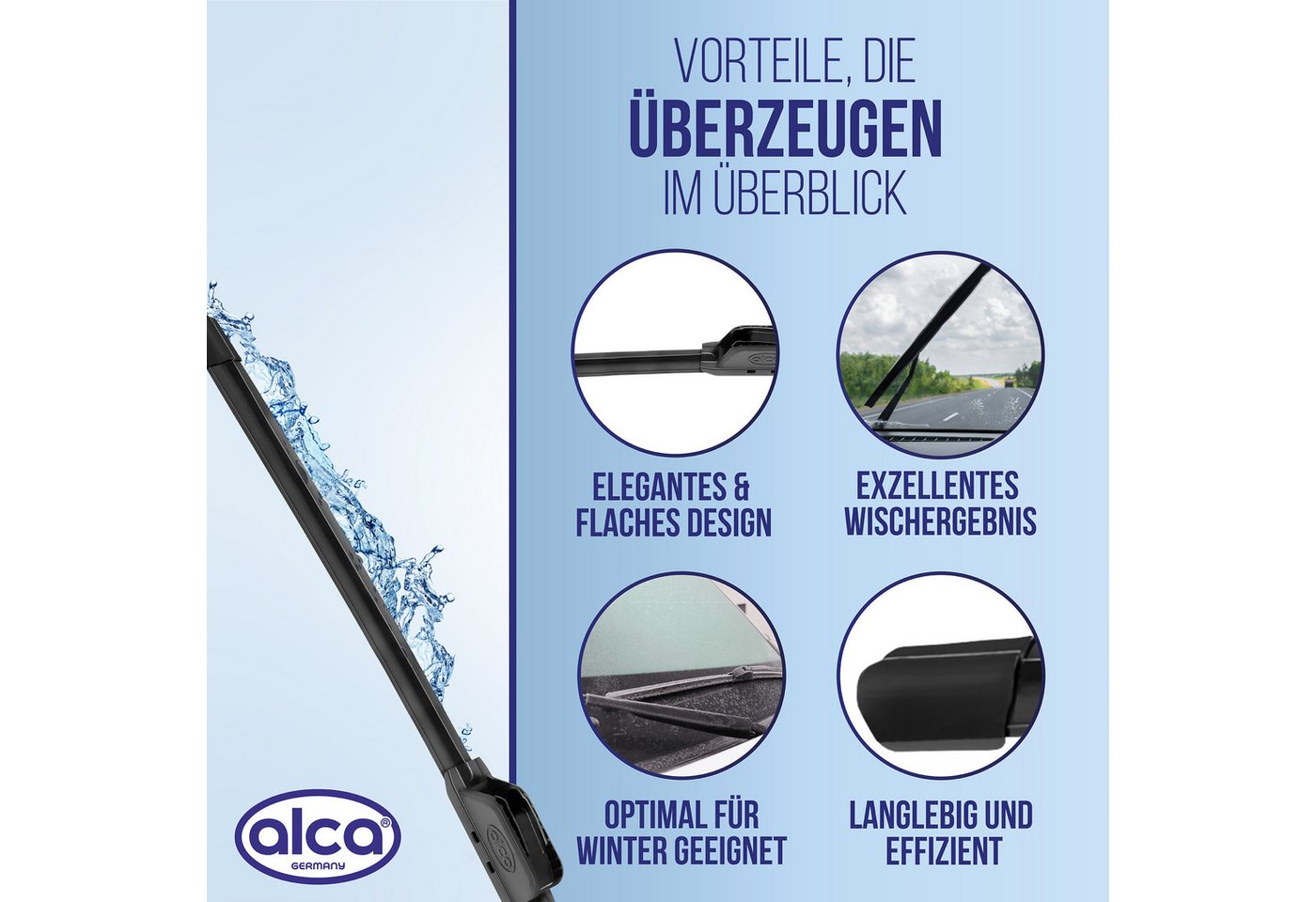 alca Scheibenwischblätter passend für KIA OPTIMA, 03.2012 - 12.2015, Frontscheibe, (Packung, 2-St., Scheibenwischer), mit Nano Graphit Beschichtung Bild 3