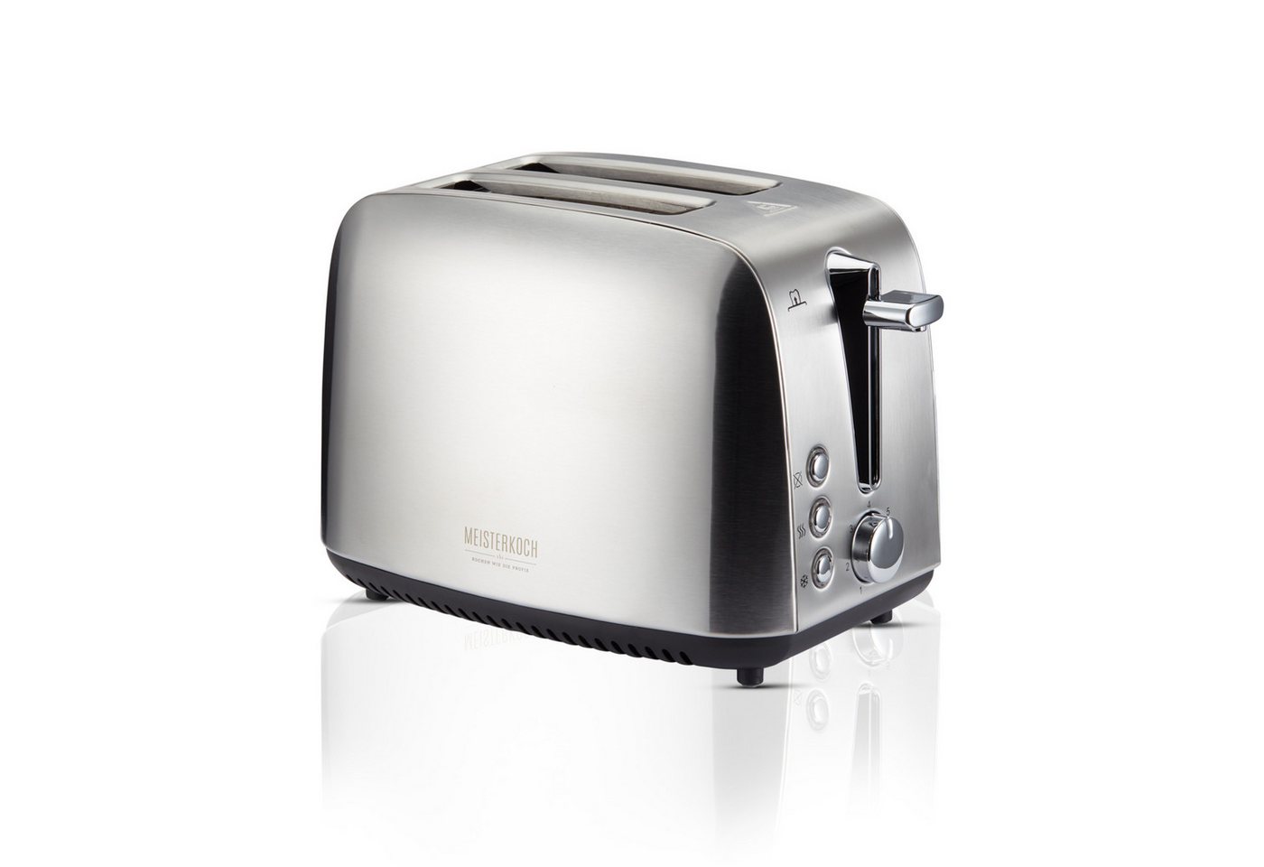 KHG Toaster 2-Scheiben-Toaster Edelstahl 925 W mit Brötchenaufsatz, 2 kurze Schlitze, für 2 Scheiben, 925 W, 7 Röststufen, Auftau- & Aufwärmfunktion, Krümelschublade Bild 5