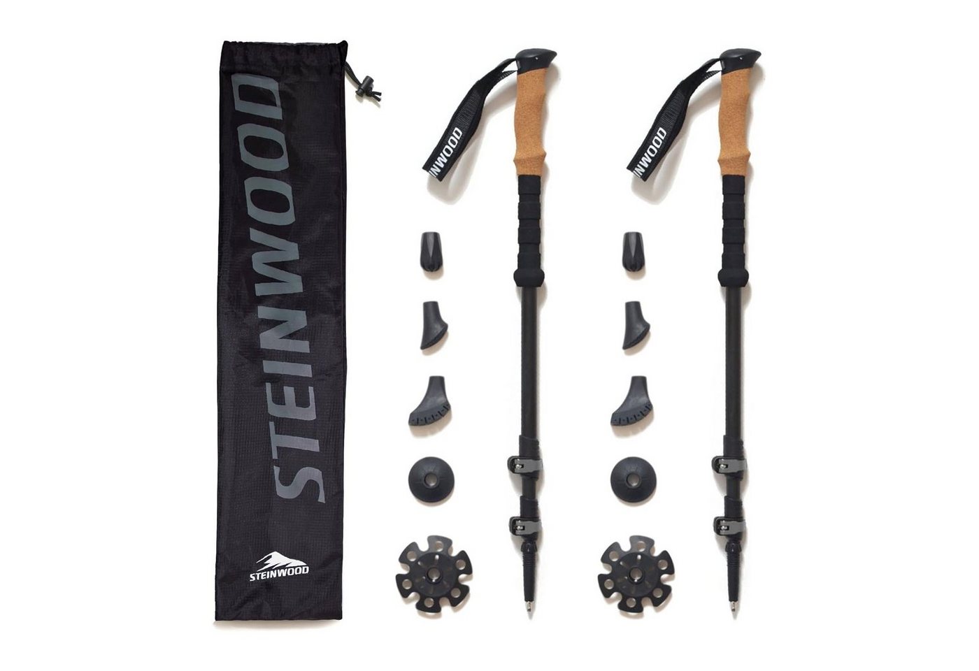 Steinwood Wanderstöcke Aluminium - Trekkingstöcke - leicht, verstellbar mit Teleskop und Kle… Bild 4