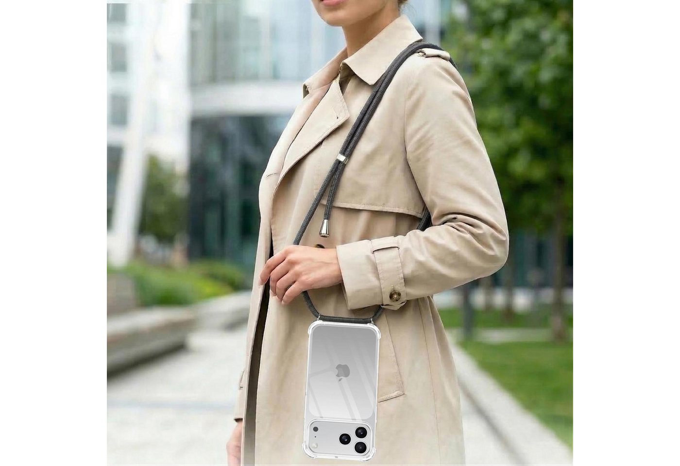 CoolGadget Handykette Handyhülle mit Handyband für Apple iPhone 17 6,3 Zoll, Case zum Umhängen Kette Halsband Kordel mit Hülle für iPhone 17 Bild 4