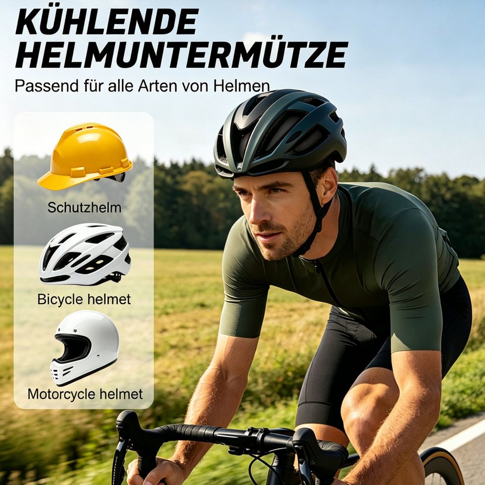 Zaewry Unterhelmmütze Atmungsaktive Mesh-Helm-Innenmütze, visierlose Fahrradkappe, leicht und schnelltrocknend, Sommer-Mesh-Radsport-Kopftuchmütze