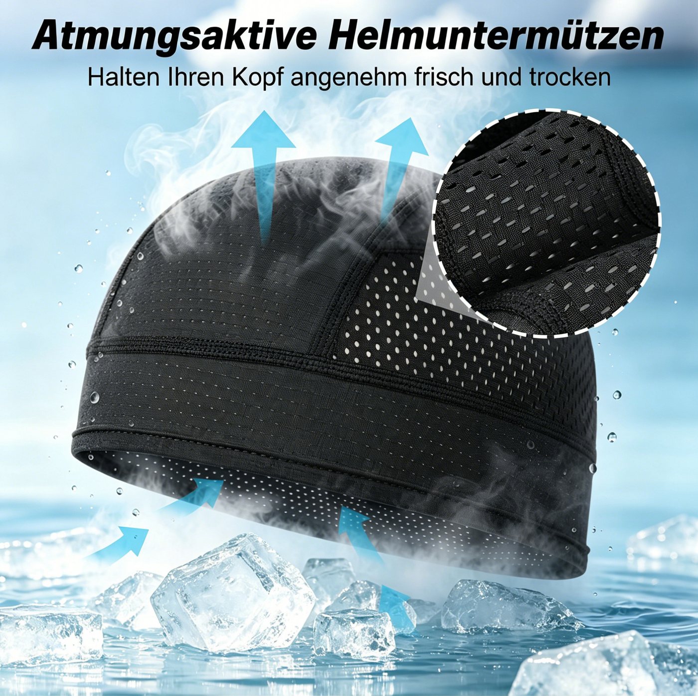 Zaewry Unterhelmmütze Atmungsaktive Mesh-Helm-Innenmütze, visierlose Fahrradkappe, leicht und schnelltrocknend, Sommer-Mesh-Radsport-Kopftuchmütze Bild 5