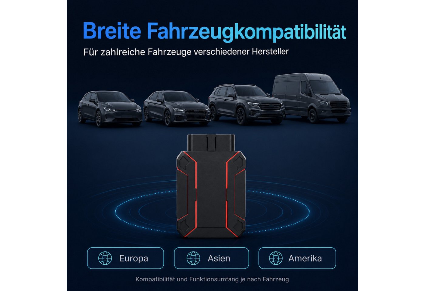 KONNWEI Kfz-Diagnosegerät OBD2 Diagnosegerät Auto Scanner Fehlerauslesegerät mit App, Komplett-Set, Komplett-Set, Kabellose App-Diagnose mit Live-Daten und Systemscan Bild 4