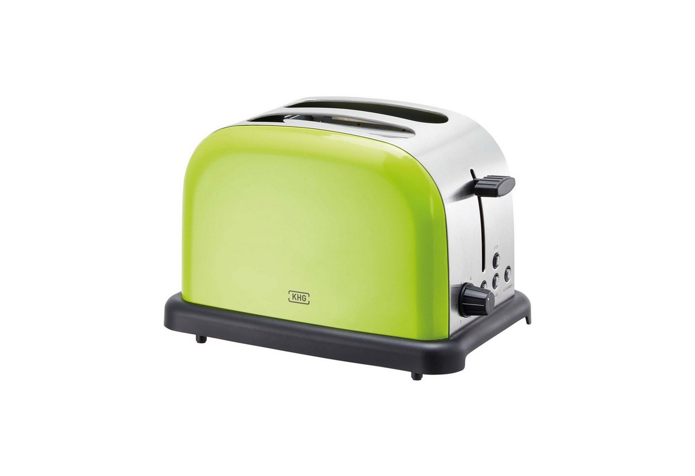 KHG Toaster Edelstahl, Auftau- und Aufwärmfunktion, 6 Bräunungsstufen, 2 kurze Schlitze, für 2 Scheiben, 1000 W, Brötchenaufsatz, Krümelschublade, Bagel-Funktion Bild 2