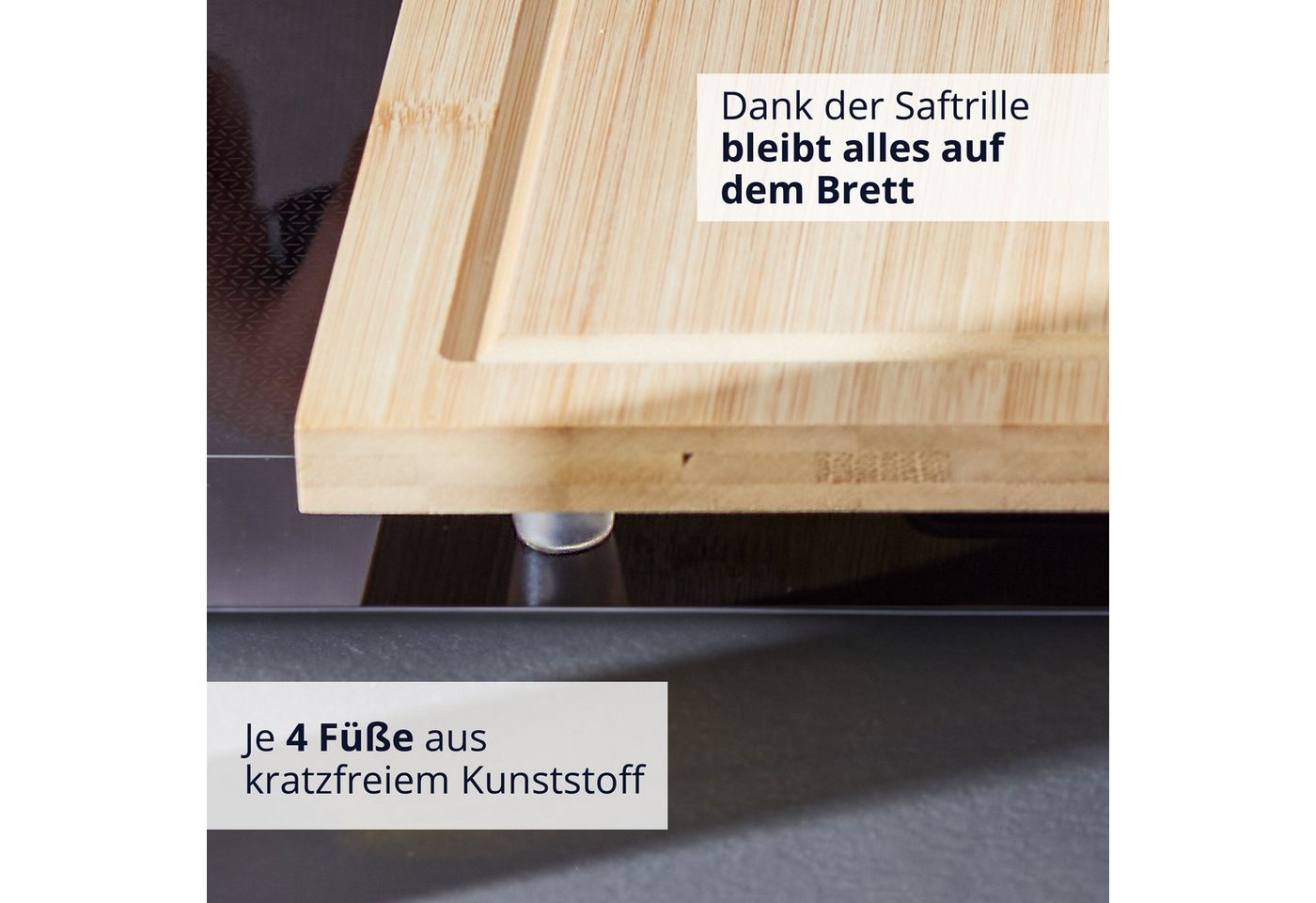 KHG Herd-Abdeckplatte Bambus 2er-Set je 50x28 cm Holz braun, Bambus, (2 tlg) Bild 5