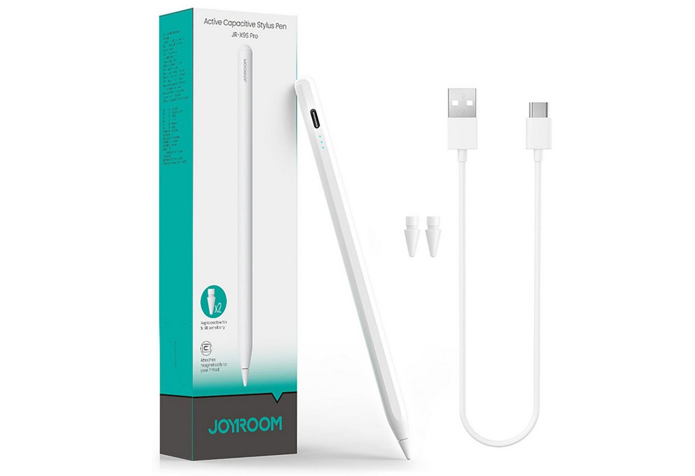 JOYROOM Eingabestift JR-X9S Pro Pencil für iPad 2018-2026 11th A16 10 9 8 7 6 Gen Stylus Pen USB-C Stylus Pen in Weiss Bild 4