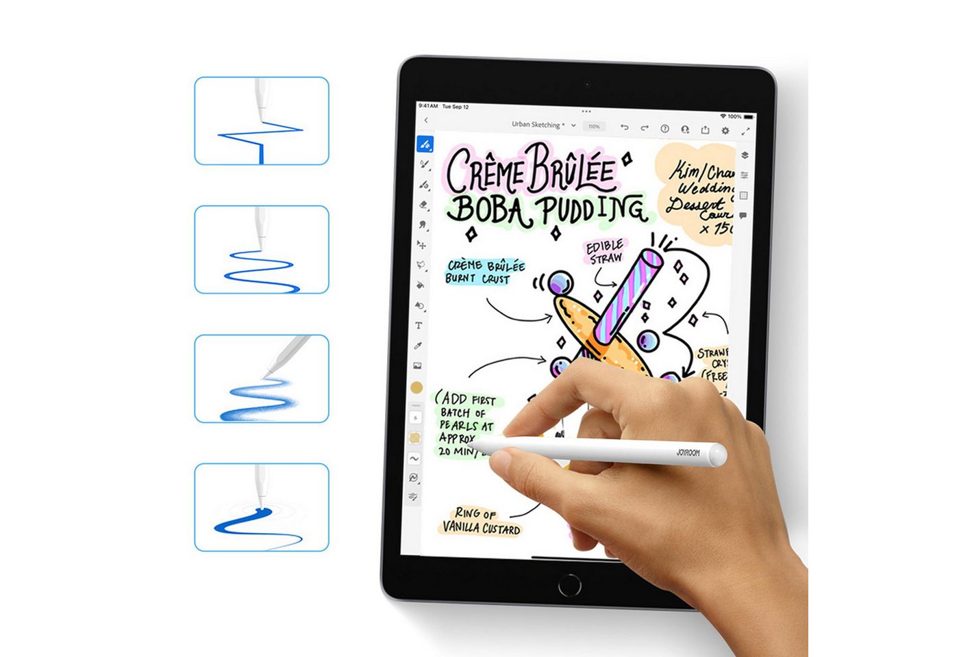 JOYROOM Eingabestift JR-X9S Pro Pencil für iPad 2018-2026 11th A16 10 9 8 7 6 Gen Stylus Pen USB-C Stylus Pen in Weiss Bild 5