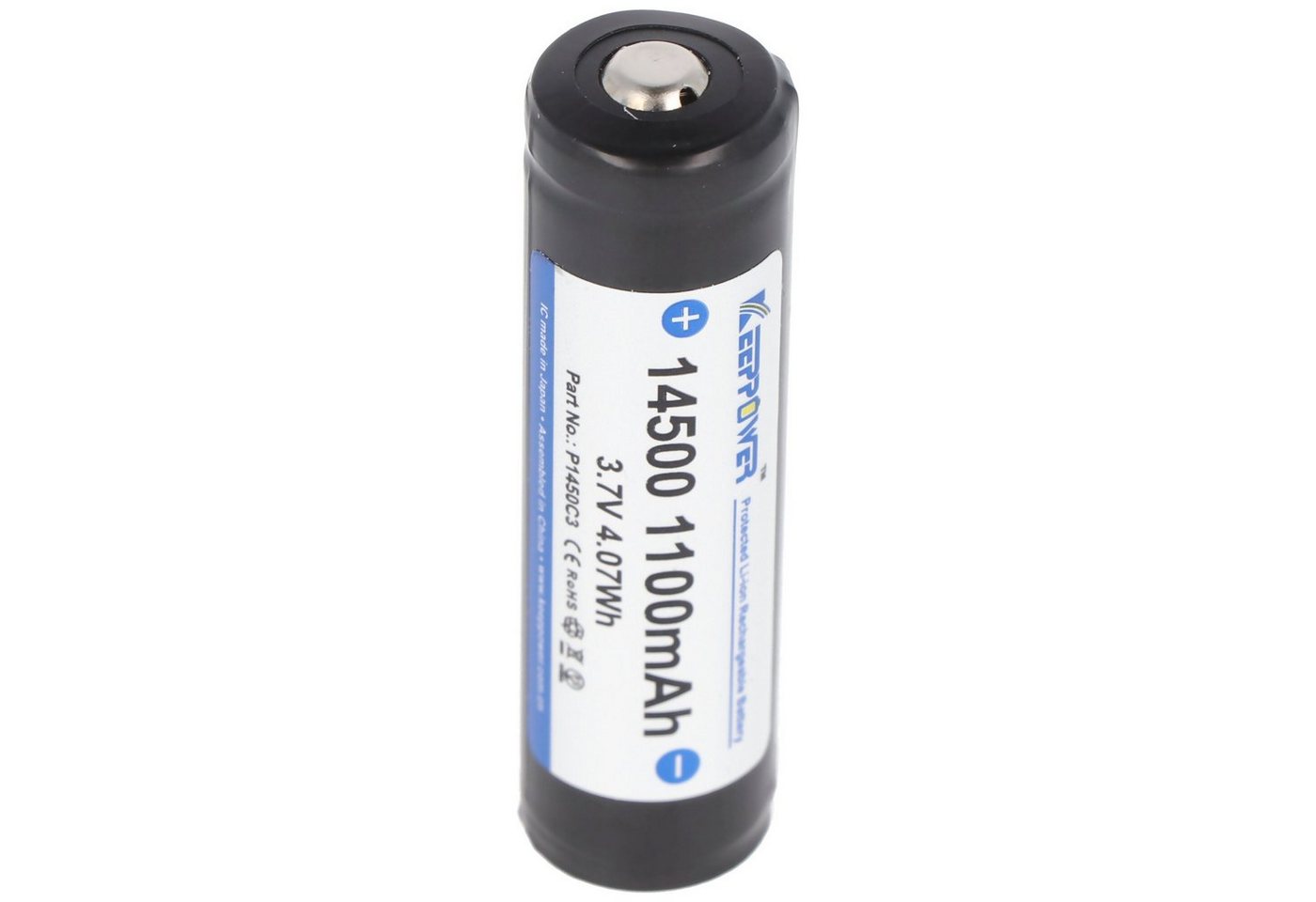 Keeppower Akku 14500 mit 3,7 Volt Spannung und 1100mAh Kapazität, Li-Ion-Akku P Akku 1100 mAh (3,7 V) Bild 5