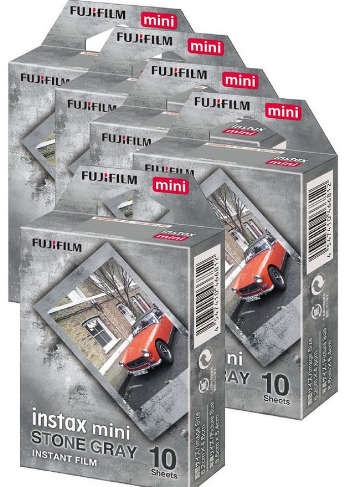FUJIFILM Sofortbildfilm 5x Fujifilm Instax Mini Film Stone Gray je 10 Aufnahmen Bild 2