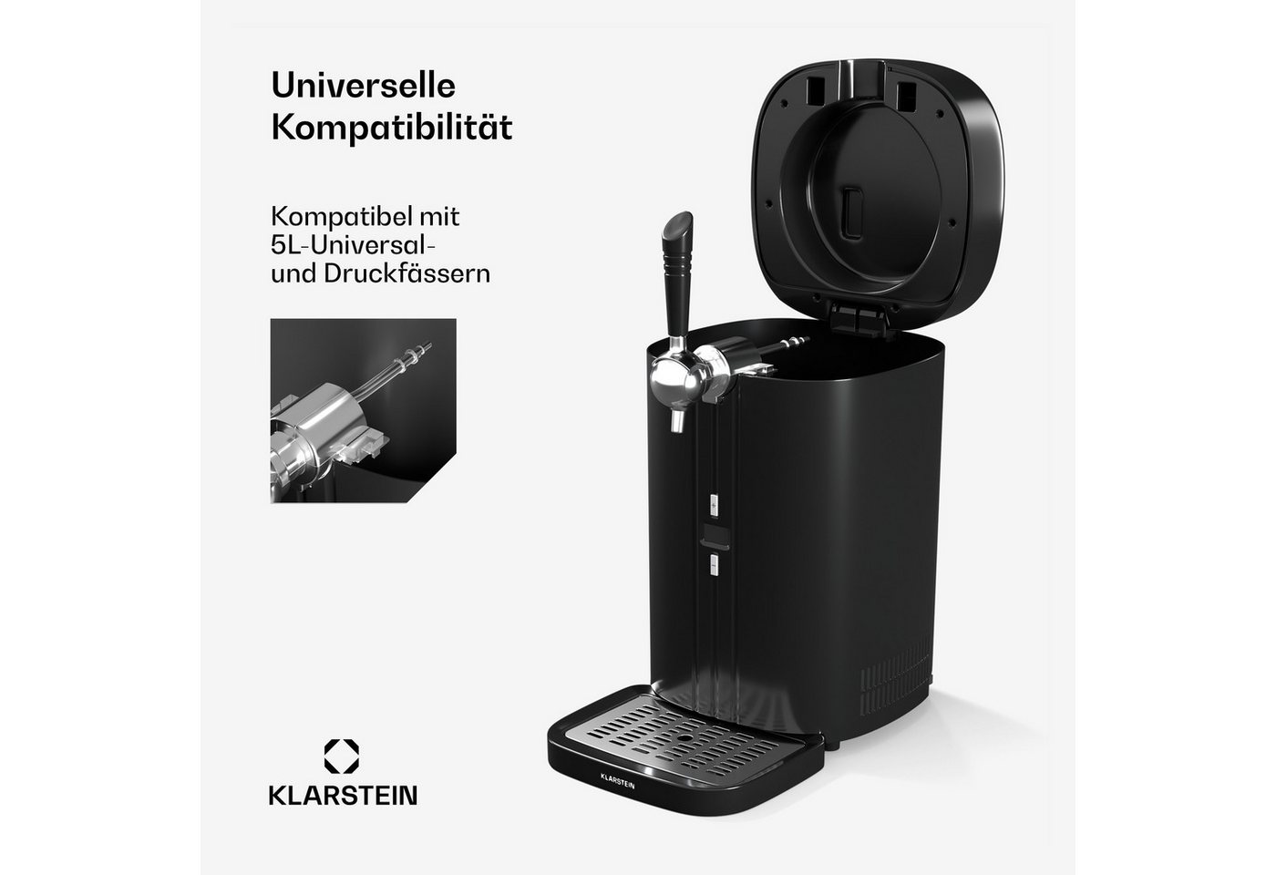 Klarstein Bierzapfanlage FrostBrew, Getränkespender Zapfanlage 5 L 60W LED Bild 3