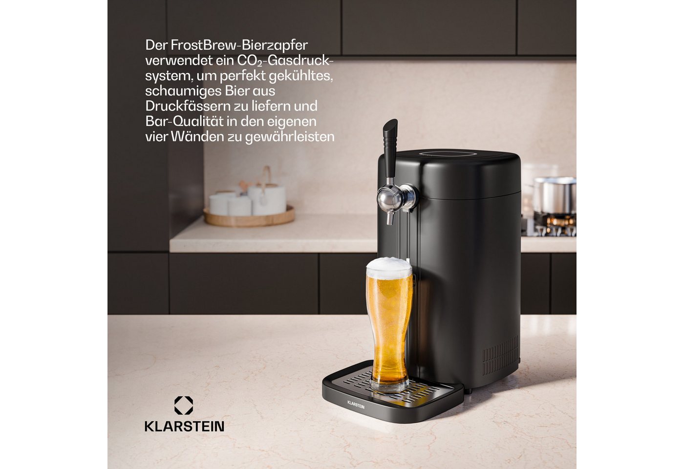 Klarstein Bierzapfanlage FrostBrew, Getränkespender Zapfanlage 5 L 60W LED Bild 4