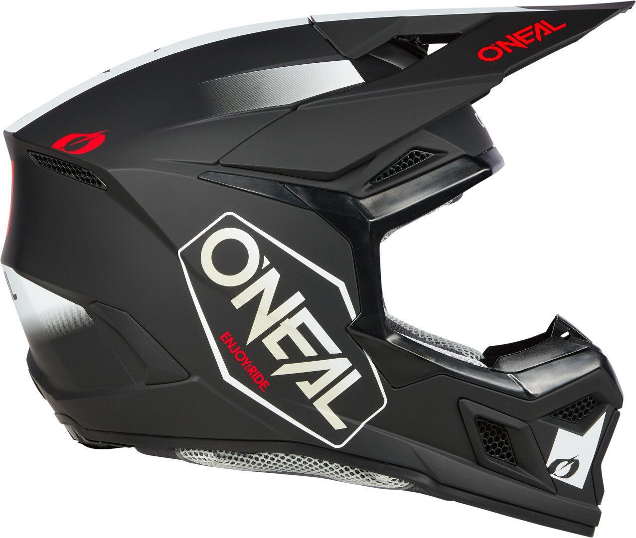 O’NEAL Motocrosshelm 3SRS Hexx schwarz/weiß/roter Motocross Helm, Absorbierend Bild 3