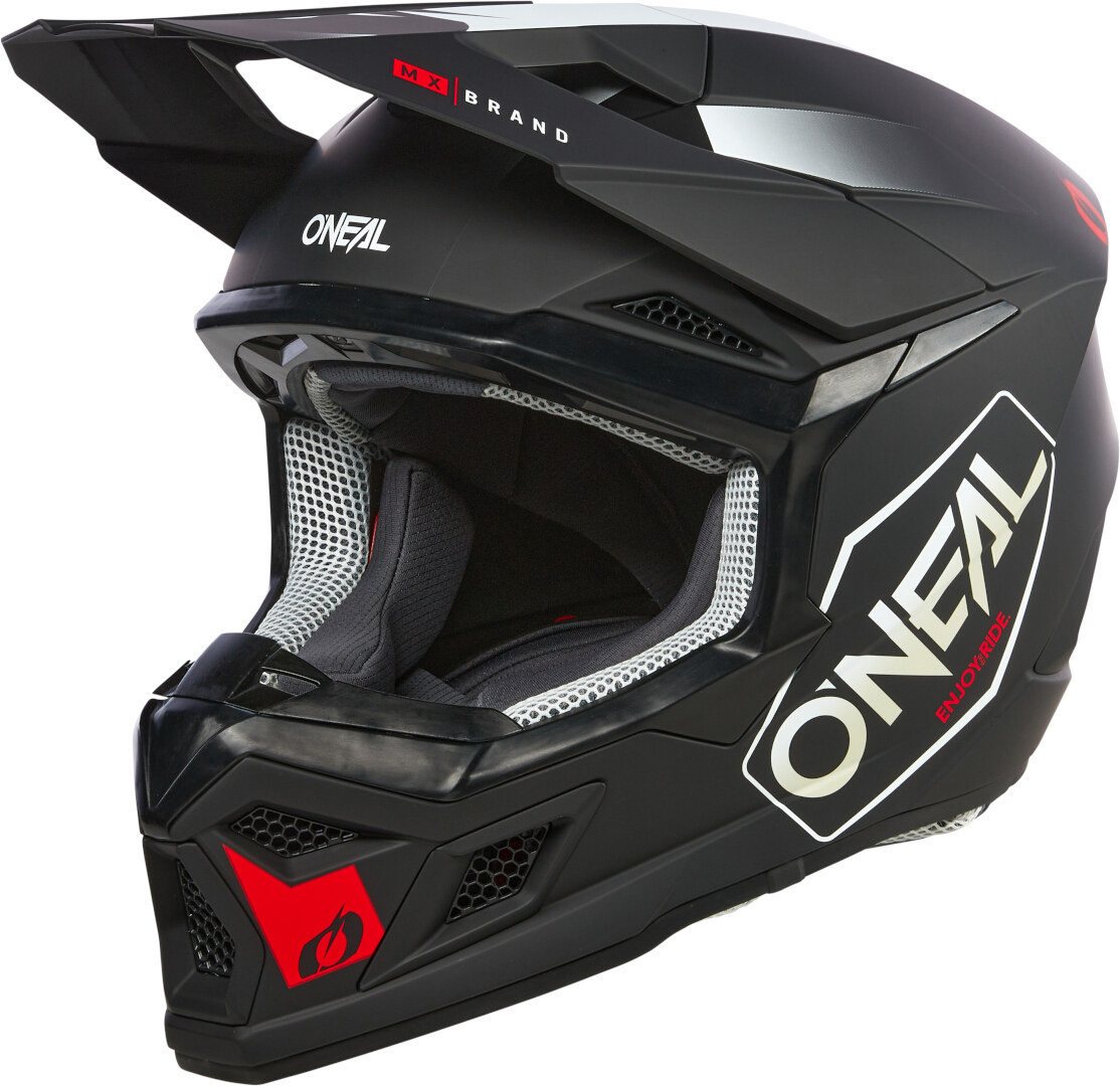 O’NEAL Motocrosshelm 3SRS Hexx schwarz/weiß/roter Motocross Helm, Absorbierend Bild 4