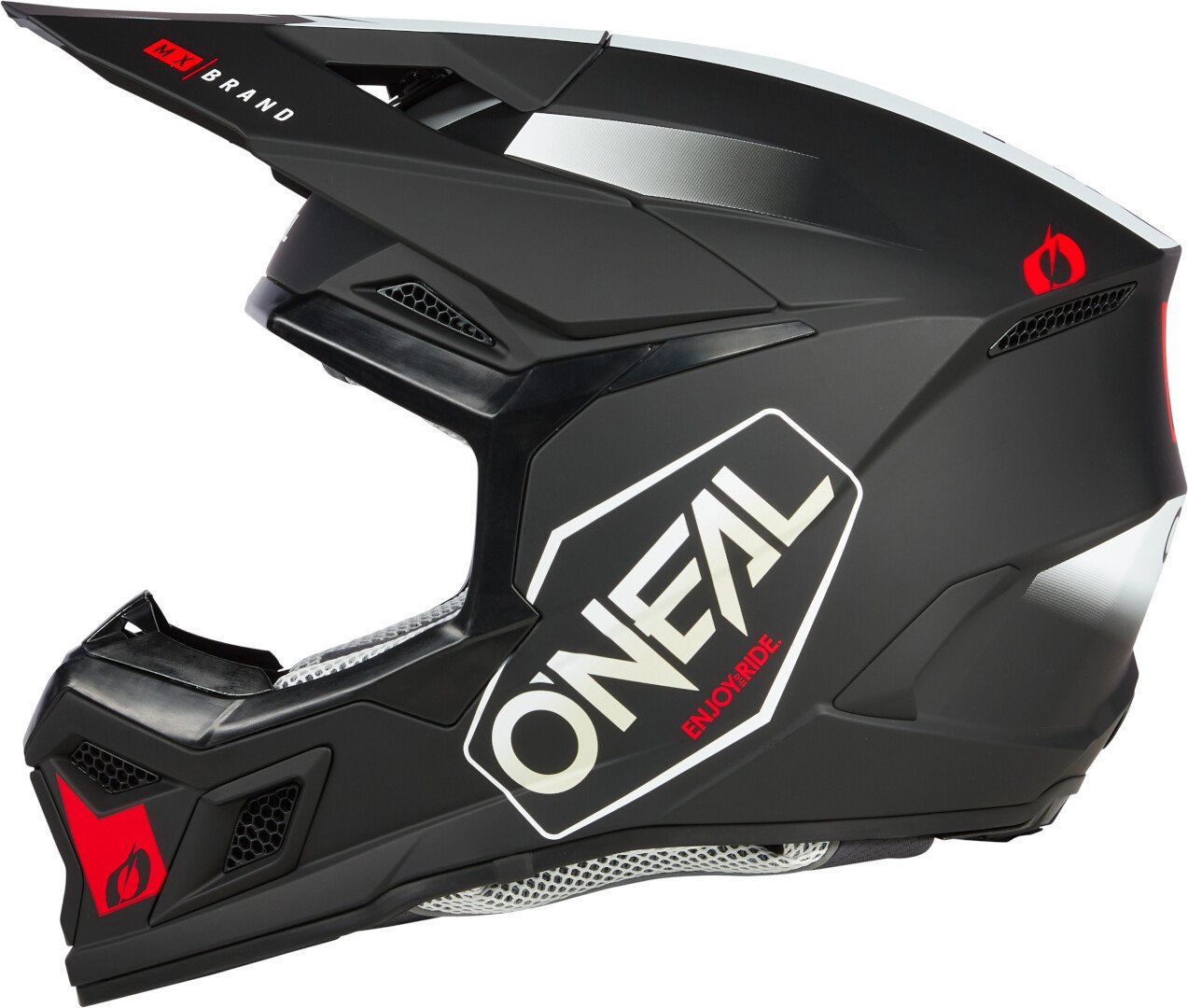 O’NEAL Motocrosshelm 3SRS Hexx schwarz/weiß/roter Motocross Helm, Absorbierend Bild 5