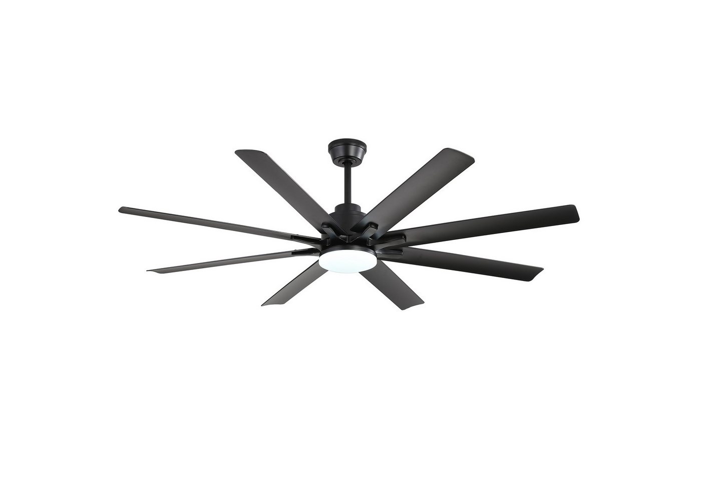 Sofucor Deckenventilator mit Licht und Fernbedienung, 132 cm, 8 ABS-Flügel, 8 weiße ABS‑Flügel, 1‑/4‑/8‑Stunden‑Timer