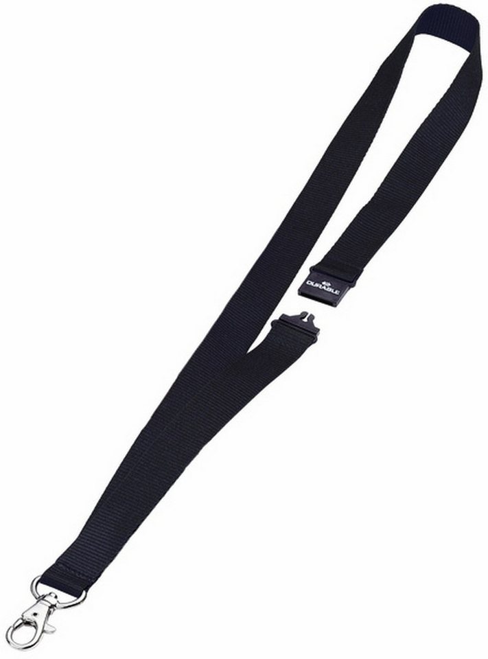 DURABLE Hinweisschild Textilband 20mm mit Karabiner 44cm schwarz