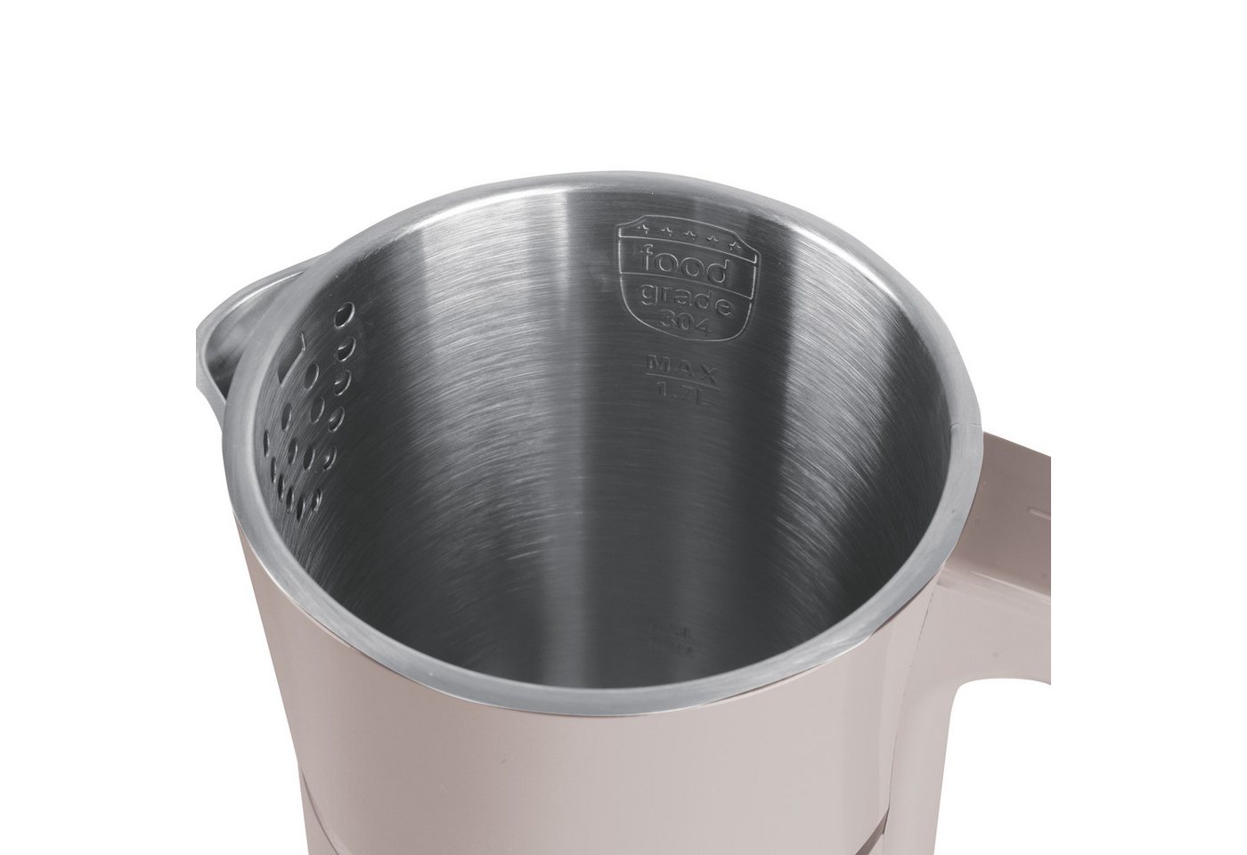 BerlingerHaus Wasserkocher Mattes Taupe, 1,7 l, 2200 W, Cool-Touch-Doppelwand, Edelstahl-Innenbehälter, abnehmbarer Deckel Bild 2