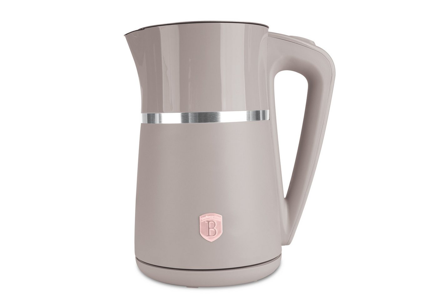 BerlingerHaus Wasserkocher Mattes Taupe, 1,7 l, 2200 W, Cool-Touch-Doppelwand, Edelstahl-Innenbehälter, abnehmbarer Deckel Bild 3