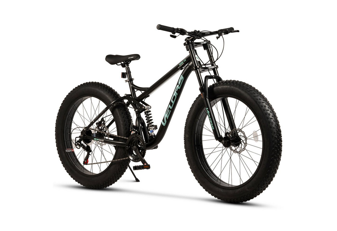Velors Fatbike 26 Zoll Fat Tire 4.0 MTB für Herren Damen und Jungen, 21 Gang Shimano Tourney Schaltwerk, Kettenschaltung, mechanische Scheibenbremse, Fat Bike Mountainbike