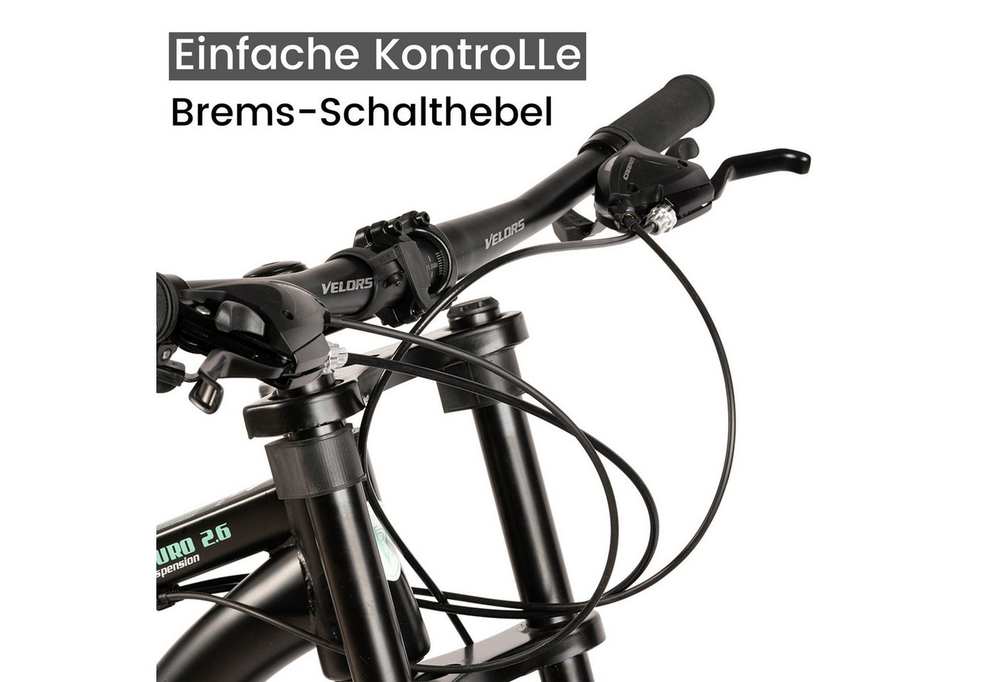 Velors Fatbike 26 Zoll Fat Tire 4.0 MTB für Herren Damen und Jungen, 21 Gang Shimano Tourney Schaltwerk, Kettenschaltung, mechanische Scheibenbremse, Fat Bike Mountainbike Bild 2