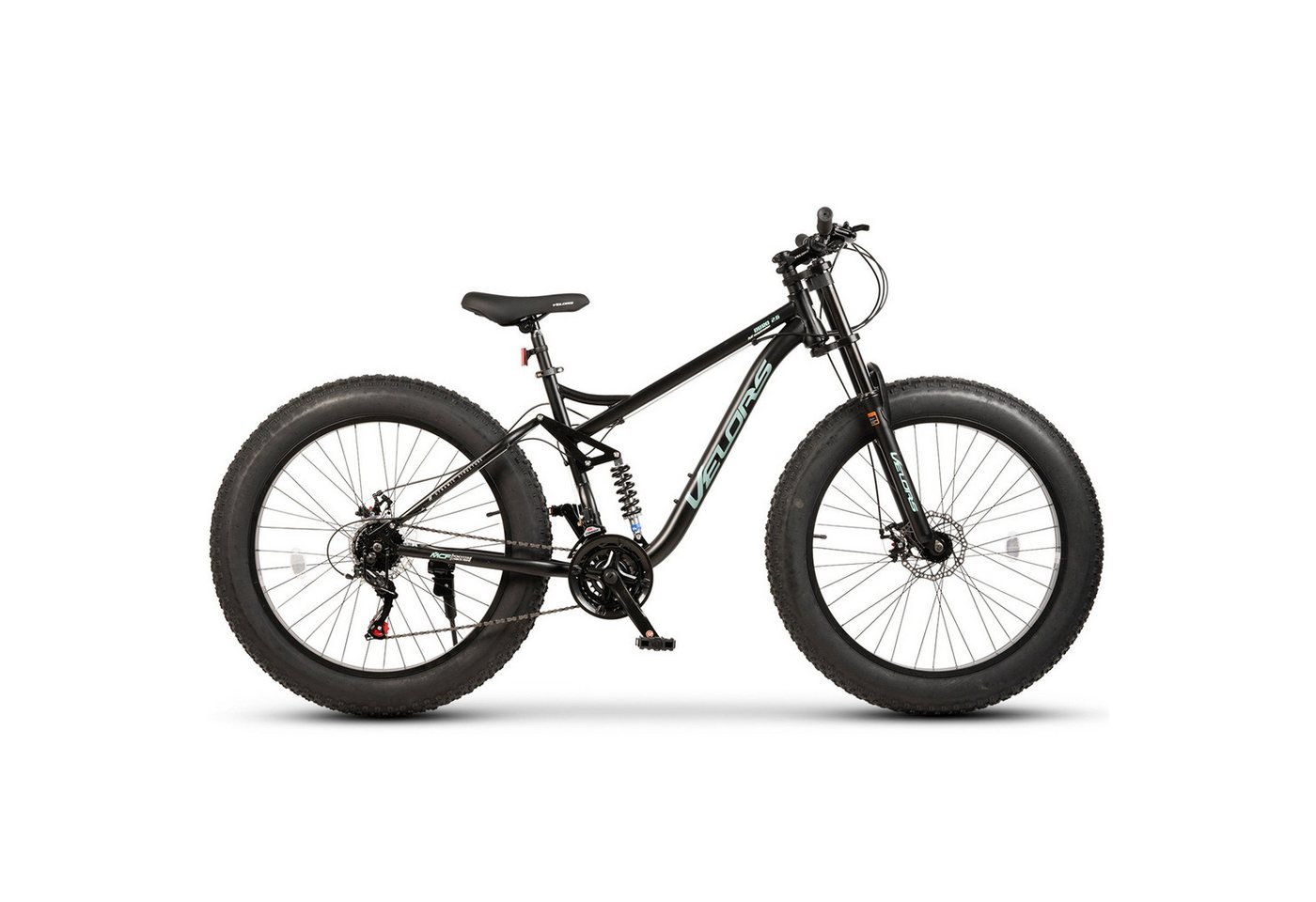 Velors Fatbike 26 Zoll Fat Tire 4.0 MTB für Herren Damen und Jungen, 21 Gang Shimano Tourney Schaltwerk, Kettenschaltung, mechanische Scheibenbremse, Fat Bike Mountainbike Bild 3