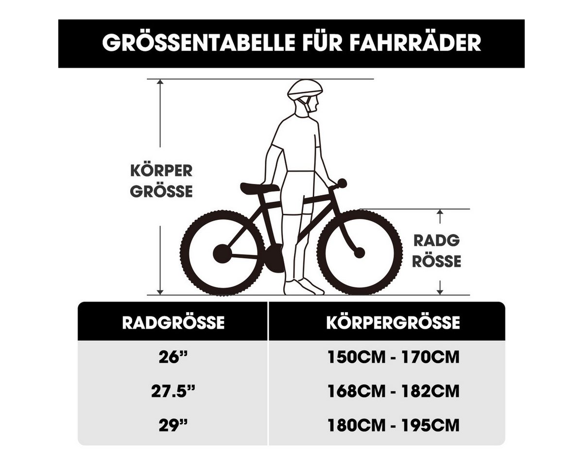 HILAND Mountainbike 26/27,5/29 Zoll Herren Damen Studentenräder, Gelände Pendlerräder Bild 4