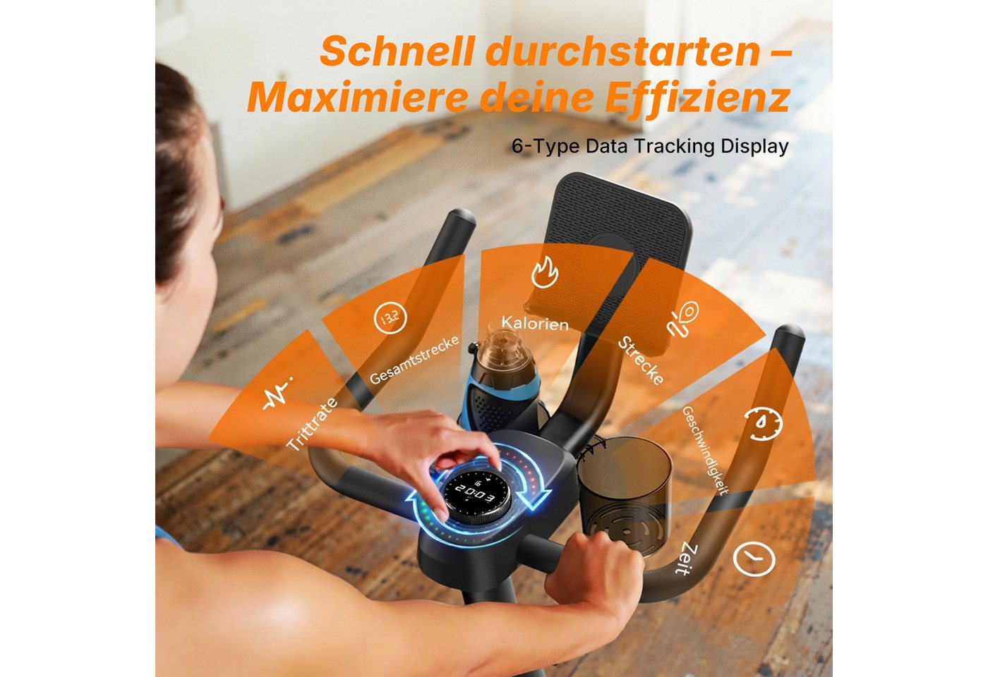 MERACH Heimtrainer Fahrrad leises Trimmrad mit Magnet-Widerstand & App (1-tlg), Leises Magnet-Bremssystem, 8-Stufen, stabil, belastbar bis 136 kg Bild 4