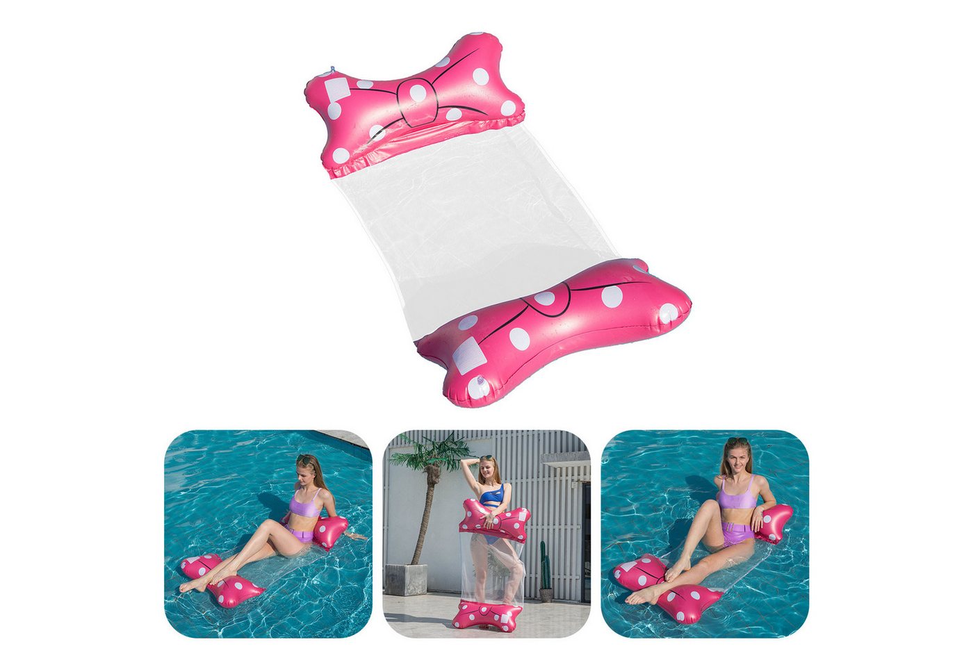 Vivi Idee Badeinsel Wasserhängematte Wasserluftmatraze mit Netz Wasserliege, (1-St)