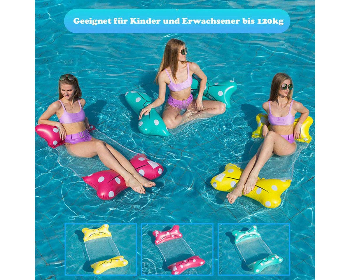 Vivi Idee Badeinsel Wasserhängematte Wasserluftmatraze mit Netz Wasserliege, (1-St) Bild 2