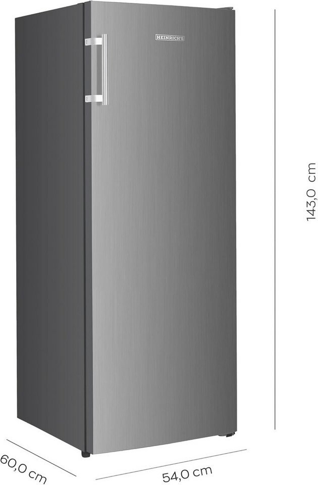 Heinrich´s Gefrierschrank HGS 3192 IX, 143 cm hoch, 60 cm breit, 161L Gefrierschrank, No-Frost Schutz, LED-Display, Alarmfunktion Bild 2